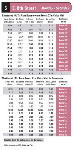 Route 5 schedule